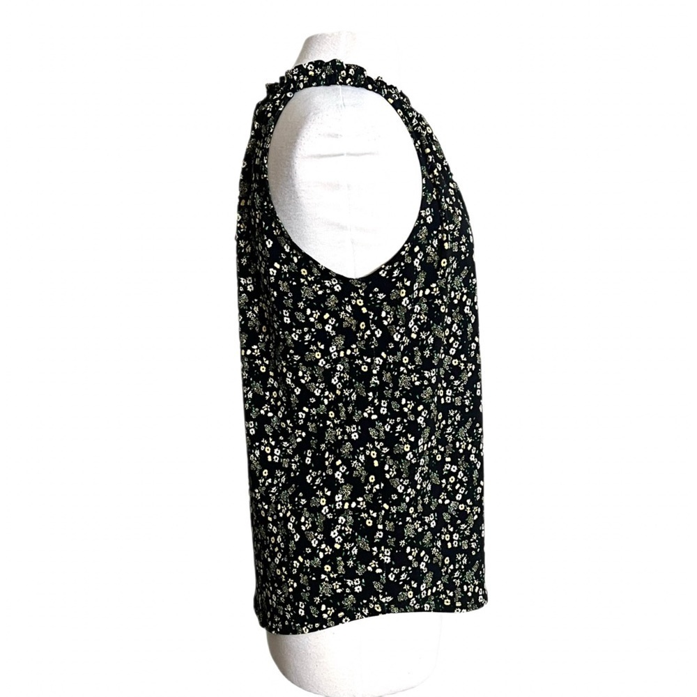 Adrianna Papell Floral Halter Blouse Black Chiffon Boho Cottagecore Top M NWT - Picture 5 of 12